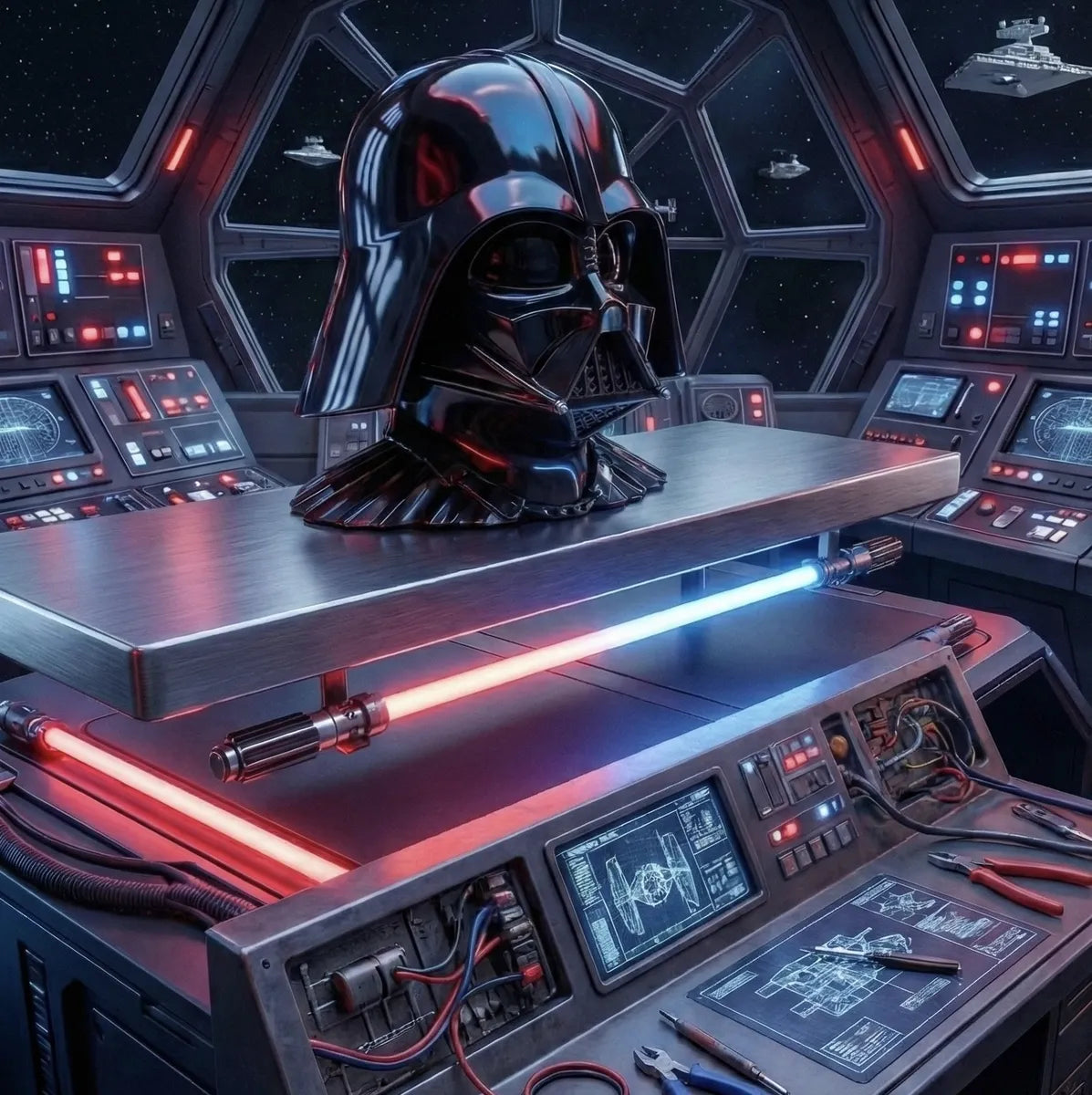 Suporte Headset Capacete Darth Vader | Edição Lado Sombrio